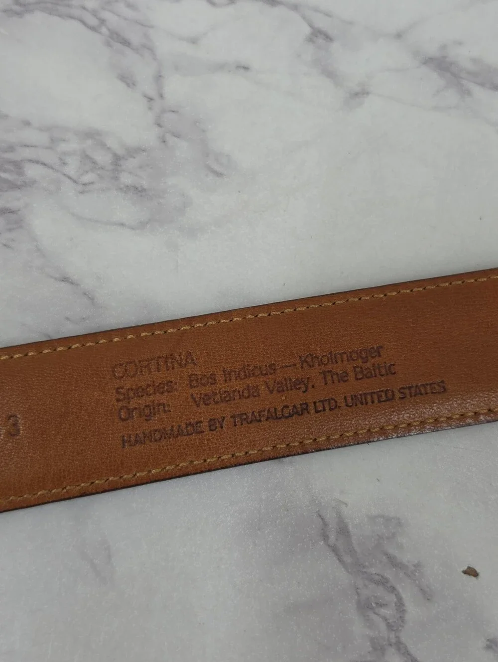 Trafalgar Cortina Handmade Leather Oxblood Burgundy Belt Kholmogor Cowhide